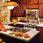 1960's orange floral kitchen