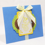 handmade blue craft birthday card with buttons lace and punches