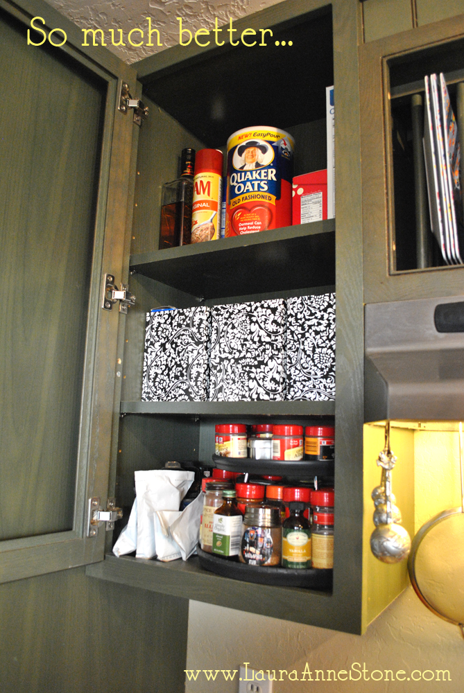 After - boxes in the cabinet