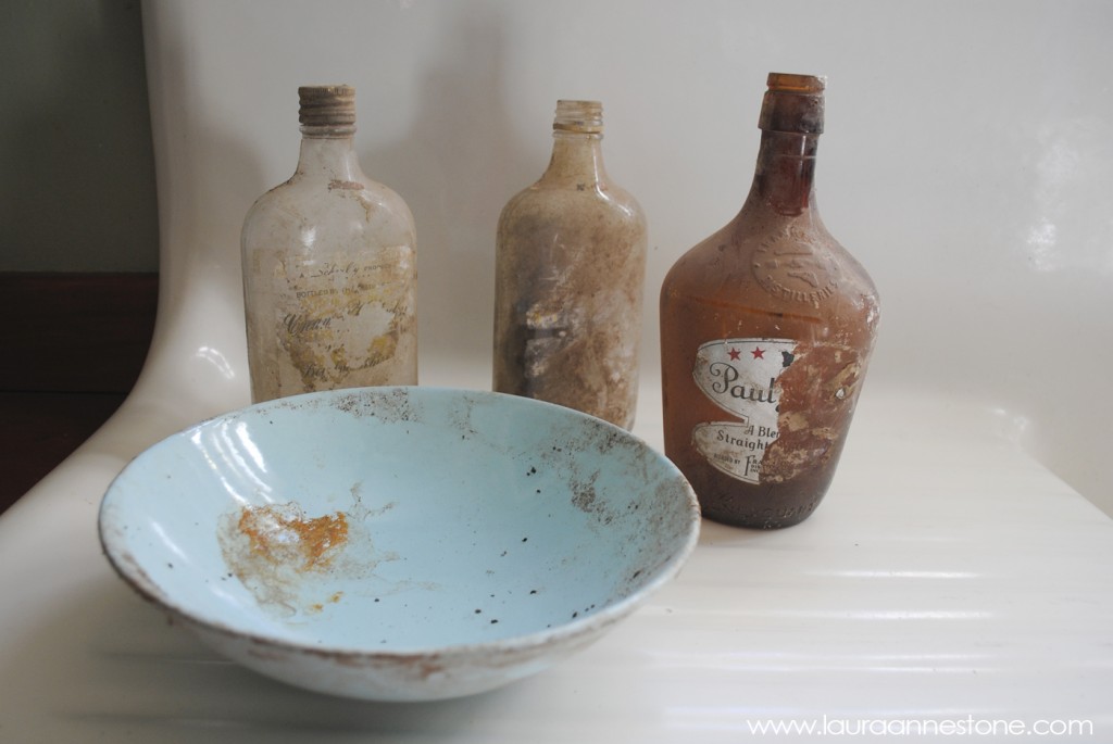 Vintage liquor bottles - LauraAnneStone.com