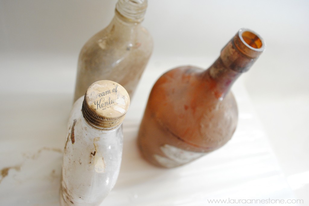 Vintage liquor bottles - LauraAnneStone.com