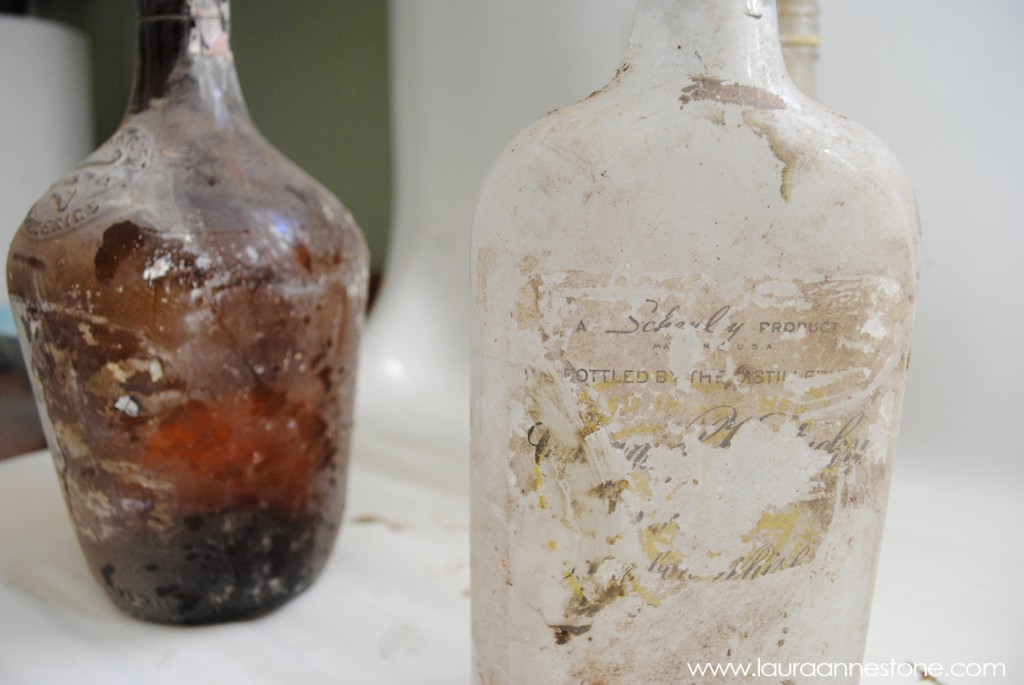 Vintage liquor bottles - LauraAnneStone.com